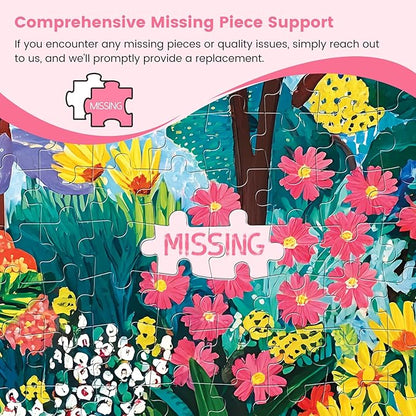 300 Piece Puzzles for Adults, Colorful Garden with Trees and Flowers Jigsaw Puzzles, Vibrant and Relaxing 300 Piece Puzzle, Perfect for Family Time, Wall Decor, Great Gift for Adults, Kids, Seniors