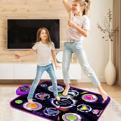 Dance Mat for Kids, Adjustable Volume, Built-in Music, 5 Game Modes, Dancing Game Pad for 3 4 5 6 7 8+ Year Old Girls Boys, Dance Toys Gifts, Perfect Xmas Birthday Gift