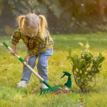 Kids Gardening Tools Set,8pcs Wheelbarrow Set for Kids with Shovel, Rake, Watering Can Outdoor Backyard Farm Digging Toys, Halloween Christmas Birthday Gifts for Boys Girls