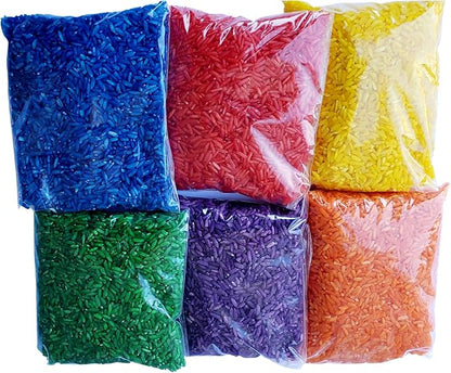 The Wood Etch - Rainbow Colored Rice, Vibrant Sensory Bin Filler for Kids, Art & Craft Learning, Safe & Non-Toxic, Made in USA, 6 Lbs Bulk Pack for Creative Play, Color Perception & Fun Activities