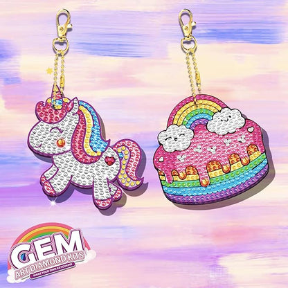 Arts and Crafts for Kids Ages 8-12 - 5D Gem Art Painting Kits for Kids - Create Your Own Gem Keychains by Number DIY Craft Gifts for Girls Boys Ages 6-8 8-10 10-12