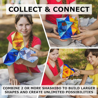 SHASHIBO Shape Shifting Box - Award-Winning Fidget Toy w/ 36 Rare Earth Magnets - Fidget Cube Transforms Into Over 70 Shapes, Sensory Toy Gift for Kids, Teens, and Adults (Vapor)