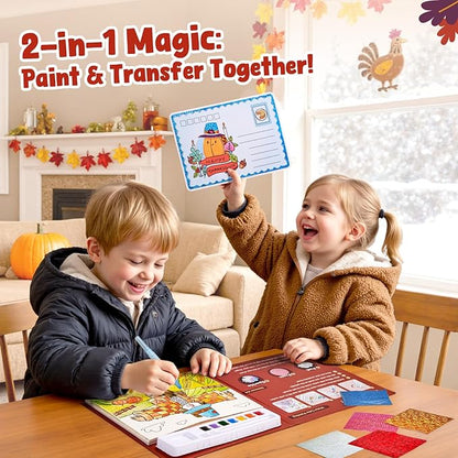 JoyCat Paint with Water Coloring Books, Art & Craft Activity, No Mess Art for Kids Ages 4-8, Craft Kits & Supplies, DIY Creative Activity, Presents for Girls & Boys (Thanksgiving)
