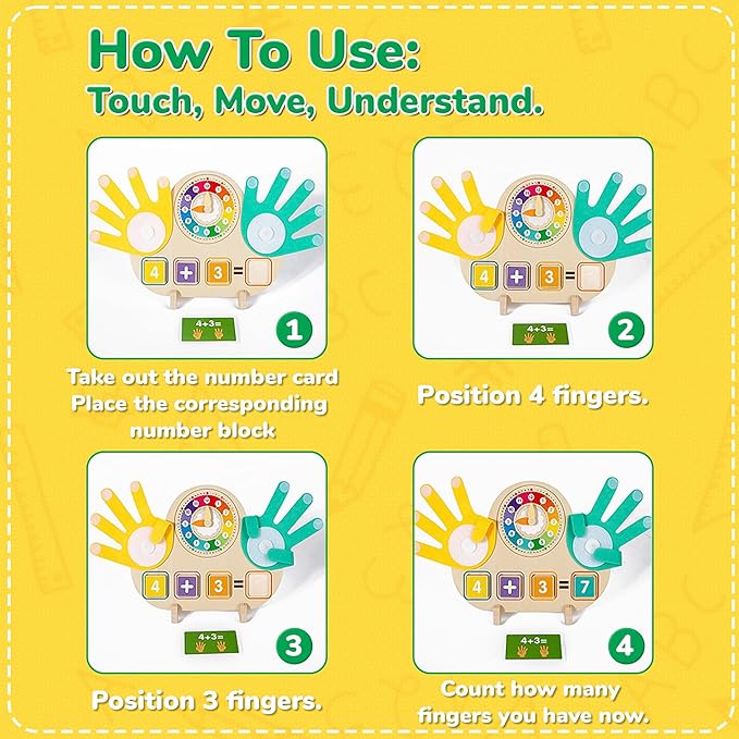 QEF Montessori Toys for 3 4 5 Year, Educational Math Manipulatives Number Counting Blocks for Kids, Preschool Learning Toys for Toddlers 2-4