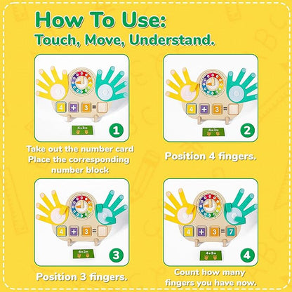 QEF Montessori Toys for 3 4 5 Year, Educational Math Manipulatives Number Counting Blocks for Kids, Preschool Learning Toys for Toddlers 2-4
