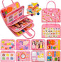 Busy Book for Toddlers 1-3, Montessori Toys Busy Board for 1 2 3 4 Year Old Girl Birthday Gift Educational Learning Quiet Activity Book Airplane Car Travel Toys for Tollders Kids 1-3