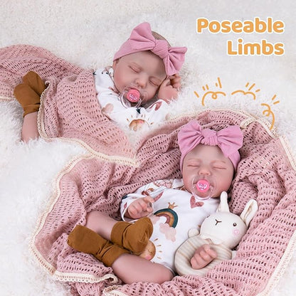 Aori Lifelike Reborn Baby Dolls Real Life Realistic Baby Dolls 20 '' Sleeping Newborn Baby Girl with Rainbow Doll Clothes for Girls 3+