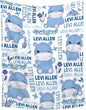 Personalized Baby Blanket for Girls Boys Kids Hippo Custom Baby Blanket with Name Throw Birthday Gift for Toddlers Infants Shower Newborns Nursery Stroller Crib Bed Decor