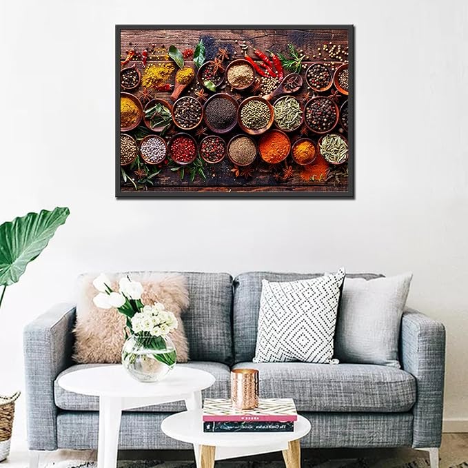 Tucocoo Variety of Spices Jigsaw Puzzle 1000 Pieces Puzzles for Adults, Rustical Wood Natural Kitchen Art Puzzles for Challenging Family Activity Games 27 x 20 inch Colorful DIY Puzzle for Home Decor