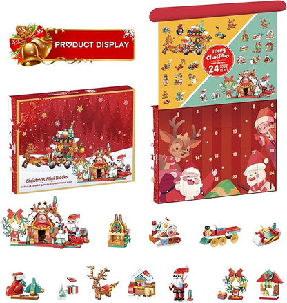 24-Day Building Block Countdown Calendar 2024 for Kids and Adults 24 Days of Building Fun with 12-in-1 Surprise Models