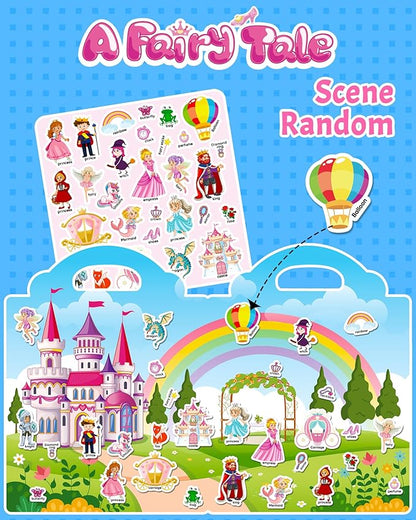 Reusable Sticker Book for Toddlers 2-4 Years, Stickers for Kids, Toddler Craft Activities, Toddler Travel Toys Ages 2+ Boy Girl Birthday Gifts