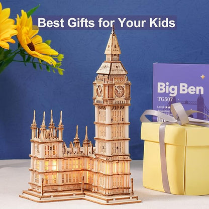 Rowood 3D Puzzles for Adults Wooden Model Kit Adult Craft Kit Gifts for Age 14+ Big Ben