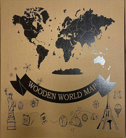 Wooden World Map 3D Art Large Wall Decor - Size (M, L, XL) Any Occasion Gift Idea - Wall Art For Home, Kitchen or Office (XL, ALASKA)