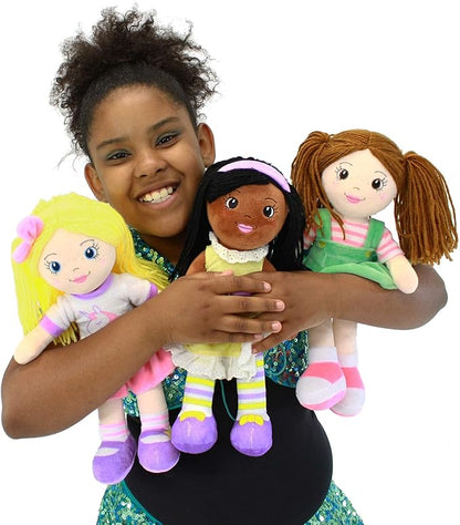 Playtime by Eimmie 14" Soft Baby Doll for Girls (Eimmie) - Plush Rag Doll for Toddlers & Infants, Washable Stuffed Toy with Sensory Fabric Body - Great for Baby Showers, Birthdays & Special Occasions