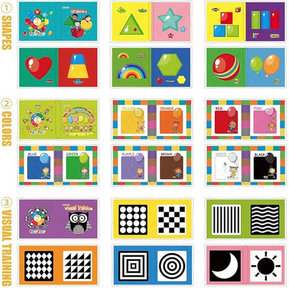 My First Soft Book,teytoy Nontoxic Fabric Baby Cloth Activity Crinkle Soft Books for Infants Boys and Girls Early Educational Toys (Pack of 12)