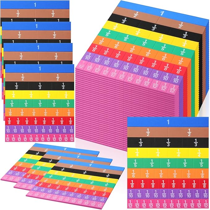 36 Sets Fraction Tiles Set for Math Classroom Fractions Manipulatives Math Learning Manipulatives for Home School Supplies