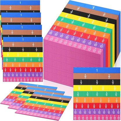 36 Sets Fraction Tiles Set for Math Classroom Fractions Manipulatives Math Learning Manipulatives for Home School Supplies
