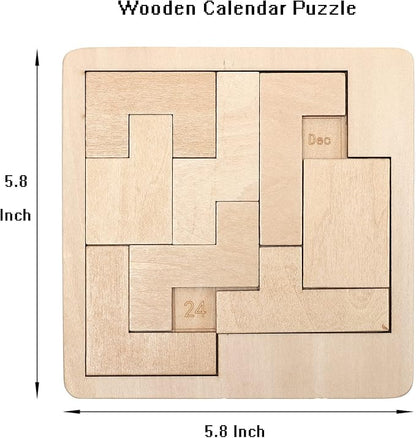 Daily Calendar Wooden Puzzle for Adults - 365+ Date Challenge, Office Logic Game (1 Pack)