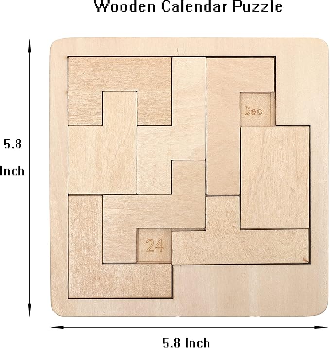 Daily Calendar Puzzle for Adults,A Puzzle to Challenge 365+ Date,Office Logic Wooden Puzzles (3 Pack)