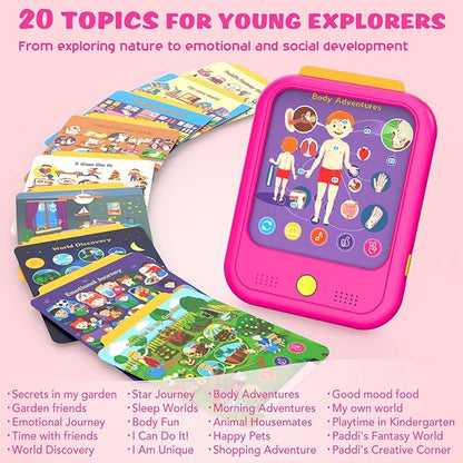 Kids Learning Tablet Educational Learning Pad for Toddlers 2-5 to Learn Alphabets, Numbers, Foods, Time, Music, Talking Cards for Toddlers，Learning Educational Toy Kids Gifts