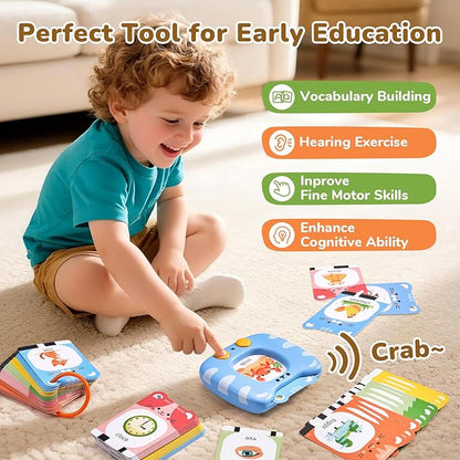 JoyCat Talking Flash Cards for Toddlers 1-5, 314 Words with Durable Thick Cards & Clear Audio, Easy to Slide in and Out, Speech Therapy Toys, Birthday Gifts for Boys Girls