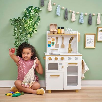 Teamson Kids Little Chef Memphis Play Kitchen, White/Gold