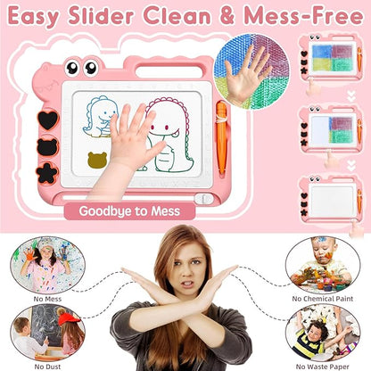 AiTuiTui Magnetic Drawing Board Toddler Toys Gift for Girls Boys, Color Sketch Writing Scribble Doodle Pad Travel Games, Educational Learning Kids Toys for Toddlers Birthday (Pink)