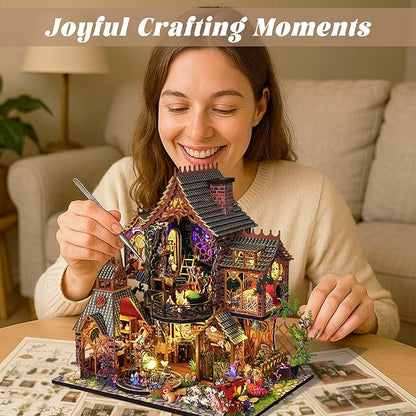 Flever Dollhouse Miniature DIY House Kit Creative Room with Furniture for Romantic Artwork Gift (Magic Forest)