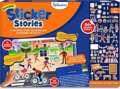 Skillmatics Activity Kit - Creative Storytelling & Skill Building with 150+ Reusable Stickers, Educational, Mess-Free Fun, Preschool & Kindergarten Toy, Gifts for Kids Ages 3, 4, 5, 6, 7