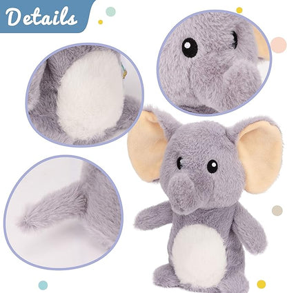 Hopearl Talking Elephant Repeats What You Say Nodding Electric Interactive Animated Toy Speaking Plush Buddy Gift for Toddlers, Grey, 8''