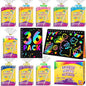 Party Favors for Kids 4-8-12: 36 Pack Scratch Rainbow Art Notebook, Colorful Crafts Goodie Bags Kit, Bulk Gifts for Valentines Easter Basket Stuffers Birthday Girl Boy Children Classroom Prizes
