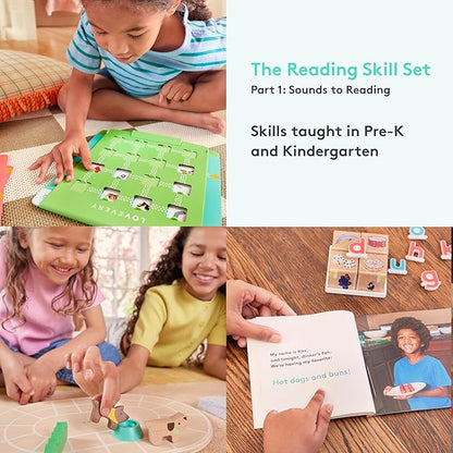 Lovevery Reading Skill Set, Learn to Read for Pre-K and Kindergarten, Fun Phonics Games and Books, Part 1
