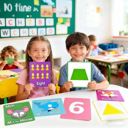 46 PCS Alphabet Flash Cards,Giant ABC Animal Flash Cards for Toddler,46 Lowercase and Uppercase Letter Cards,Educational Learning Games for Kids,Preschool Kindergarten Toys