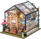 DIY Handmade Miniature Furniture, Wooden Diorama Book Nook House Kits Build Crafts for Adults, Miniature Street Tiny Library House Making Kit 1:24 Scale
