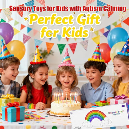8Packs Fidget Toys Sensory Sticks，Sensory Toys for Kids with Autism Calming ，Autism Classroom Must Haves Calming Sensory Toy for Special Needs, Valentine Classroom Gifts for Kids