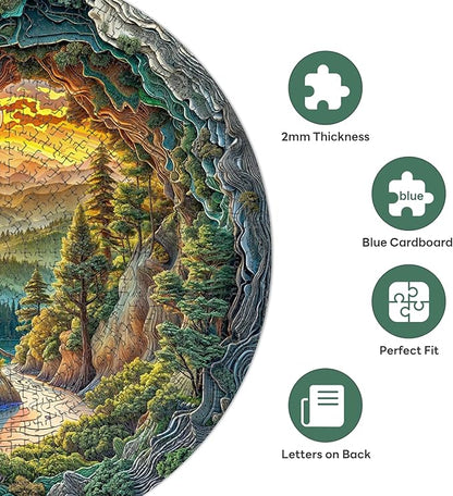1000 Piece Puzzle for Adults, 3D Visual Cave Forest Jigsaw Puzzles for Adult, 26.6 x 26.6in 1000 Pieces Flat Puzzle, Christmas Birthday Party Home Decor Gifts for Family Friends