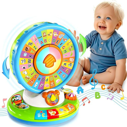 Learning Toy for Kids 1 2 3 Year Old Boys Girls, Spin and Sing Alphabet Zoo with Sounds, Interactive Educational Toys for Toddler 2-3, First Christmas 1st Birthday Gifts Toy