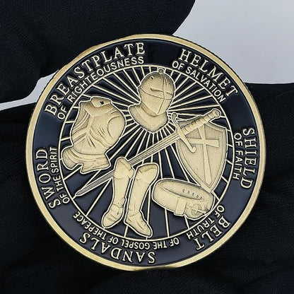 Armor of God Challenge Coin - Ephesians 6:11 Inspirational Gift for Spiritual Protection & Faith