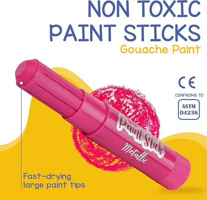 Tempera Paint for Kids and Toddlers - 30 Large Paint Sticks - Washable, Solid, Non Toxic, Mess free Paint Set - Arts and Crafts for Kids - for Wood, Glass, Canvas, or Card painting