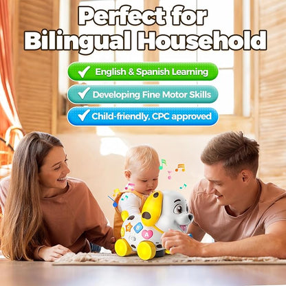 Musical Baby Toys 6-12 Month, 1st First Birthday Gift for 1 Year Old Boys Girls, Crawling & Walking Puppy Toy 6 7 8 9 10 12-18 Month Old Bilingual Learning Developmental Toy for Baby Boy Girl Age 1-2