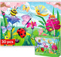 QUOKKA Puzzles for Kids Ages 3-5 - 30 Pieces Puzzles for Toddlers 2-4 - Bugs Learning Jigsaw Puzzles for Kids 4-6 Years Old - Educational Toys for Boy and Girl