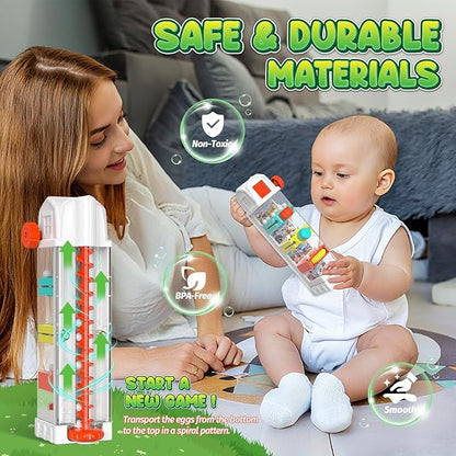 Montessori Toys for 2 3 4 5 Years Old, Farm Egg Drop Toy for Kids with 5 Activity Centers, Educational Activities Sensory Travel Toys for Toddlers Christmas Birthday Gifts for Boys Girls