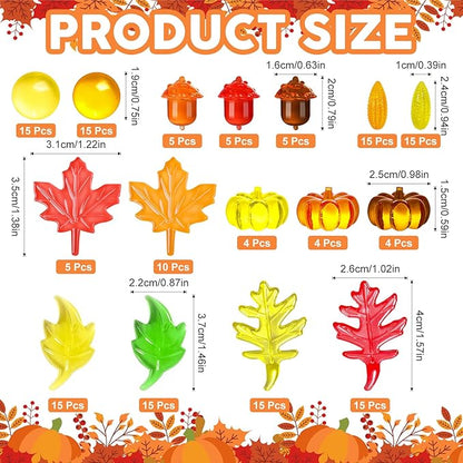 Draupnir Fall vase Filler,162 Pcs Sensory bin Filler Acrylic Pumpkin Leaves Acorn Gems Corn Fall Sensory bin Items for Thanksgiving Home Table Scatters Decoration Thanksgiving Craft Vase Fillers