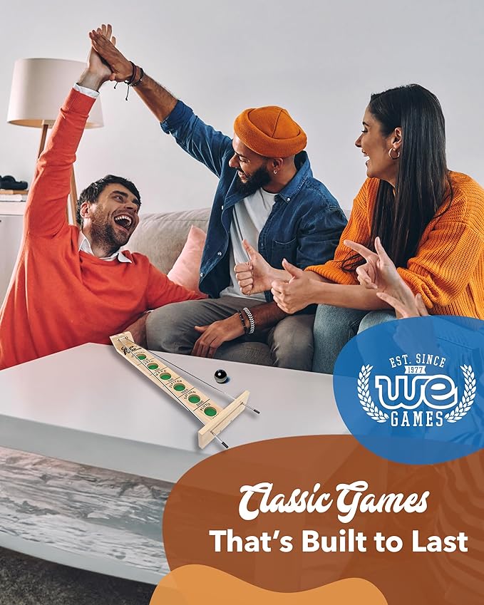 WE Games Shoot The Moon - Classic Solid Wood Rolling Ball Game for Family Fun & Skill Building, Enhances Social Skills, Patience & Perseverance