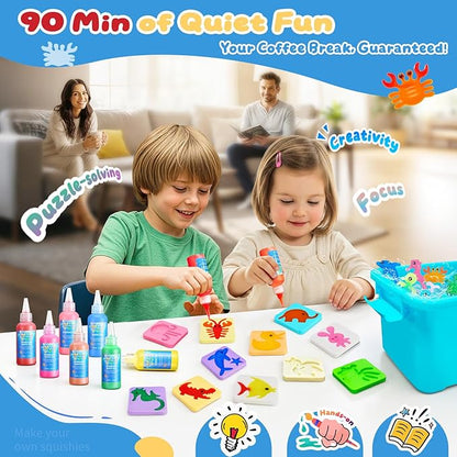 Crafts Kits Toys - Birthday Gifts for Girls & Boys 6-12, 25 Molds 20 Colors Magic Water Elf Toy Kit, Aqua Fairy Water Gel Kit for Kids, DIY Squishy Maker, Make Your Own Water Pets