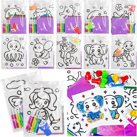 Cinrobiye 168 Pcs Foil Art Craft Activity, Coloring Books Bulk, DIY Creative Foil Activity Pages, Party Favors, Goodie Bag Fillers, Holiday and Travel Art Supplies