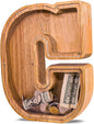 Wooden Letter Piggy Bank for Kids Larger Letter Piggy Bank for Boys and Girls Personalized Piggy Bank Initial Coin Bank Wood Kids Money Bank for Birthday and Festival