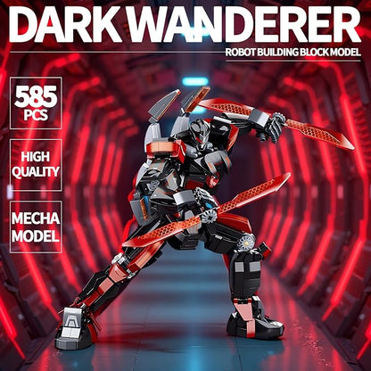 Wanderer Mech Robot Building Block Sets Dark Robot with 2 Weapons Forms Destroy Warrior City Action Mechs Model Kit Toys Gift for Adults and Kids Boys 6 7 8 10+ 585 Pieces