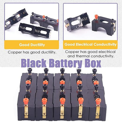 Swpeet 10Pcs Series or Parallel D Battery Holder Kit, Perfect for Physics Laboratory, School Electronic Experimenting, Great for Demos Teaching Basic Principles of Electricity