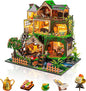 Miniature House Kit, Tiny House Kit with LED, DIY Mini House Building Kits for Adults to Building, Unique Gift for Birthday Christmas, Forest L2501